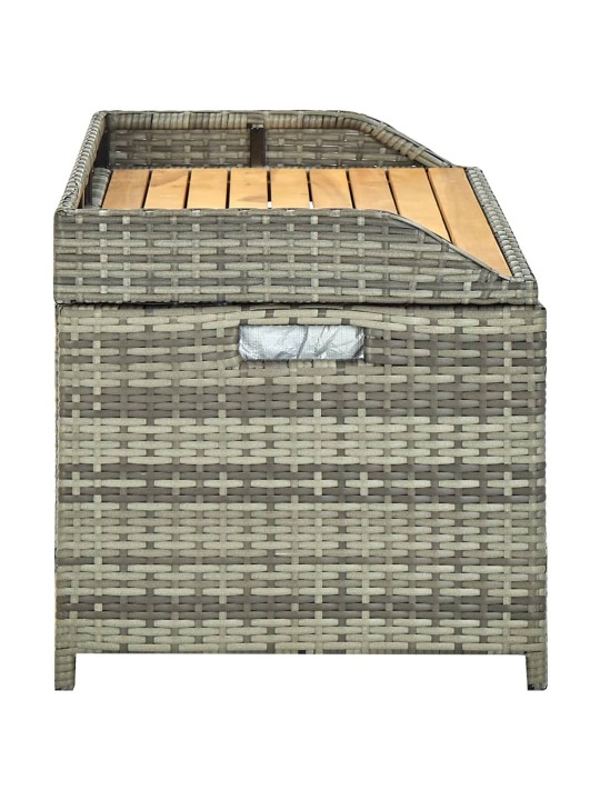 Dārza sols ar kasti, 120 cm, pelēks, pe rotangpalma