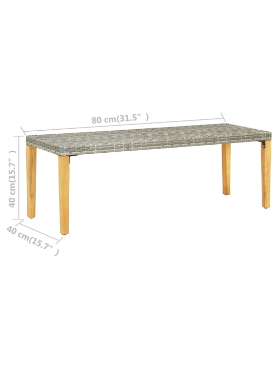 Dārza sols, 80 cm, pelēka pe rotangpalma