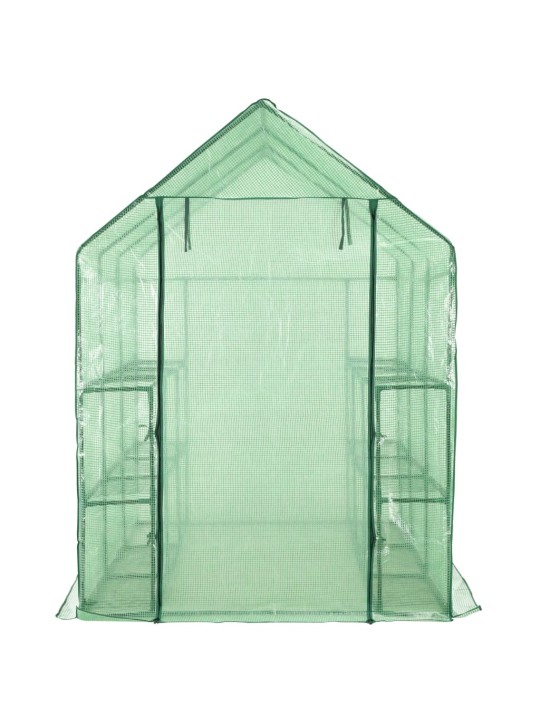 Siltumnīca ar 12 plauktiem, tērauds, 143x214x196 cm