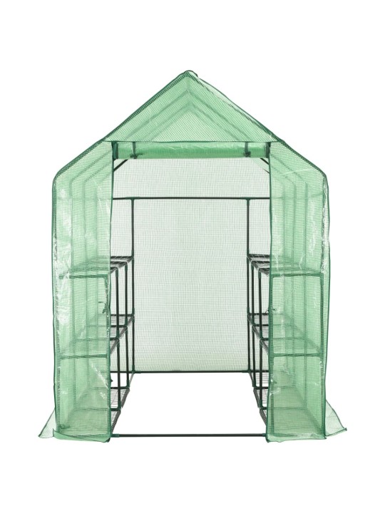 Siltumnīca ar 12 plauktiem, tērauds, 143x214x196 cm