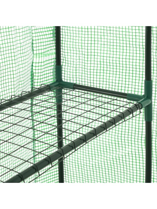Siltumnīca ar 12 plauktiem, tērauds, 143x214x196 cm
