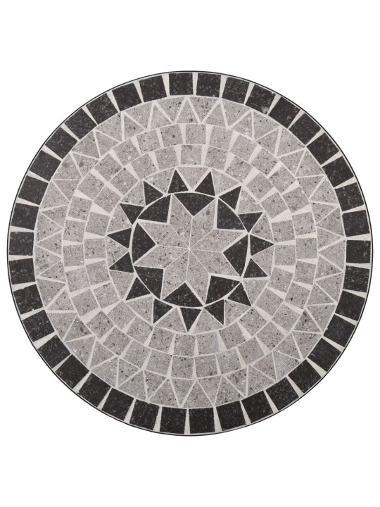 Mozaīkas bistro galds, 60 cm, pelēka keramika