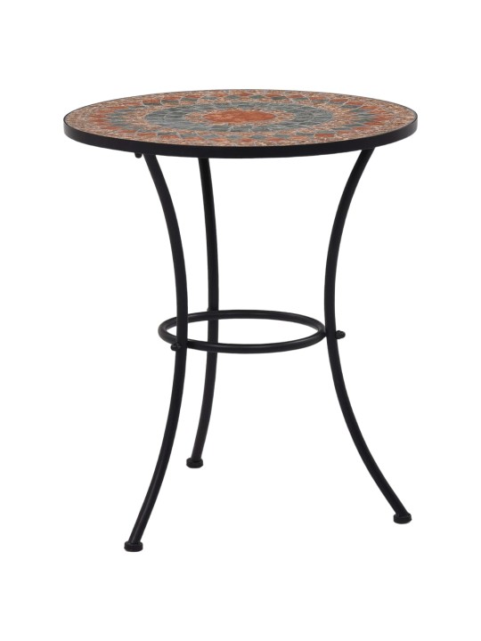 Mozaīkas bistro galds, 60 cm, oranža un pelēka keramika