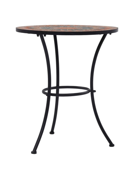 Mozaīkas bistro galds, 60 cm, oranža un pelēka keramika