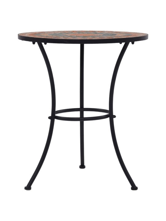 Mozaīkas bistro galds, 60 cm, oranža un pelēka keramika