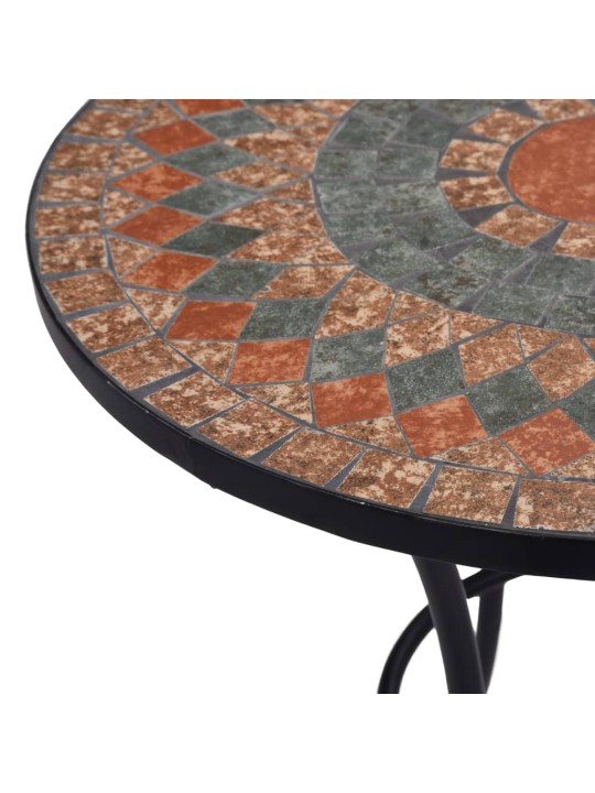 Mozaīkas bistro galds, 60 cm, oranža un pelēka keramika