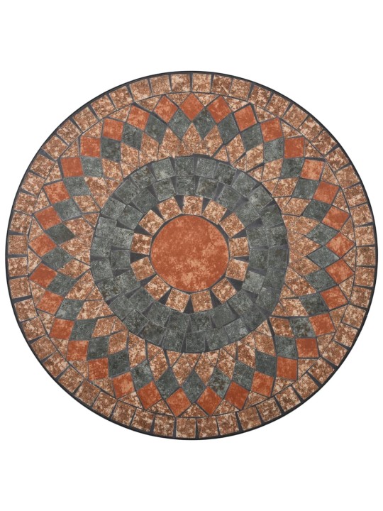 Mozaīkas bistro galds, 60 cm, oranža un pelēka keramika