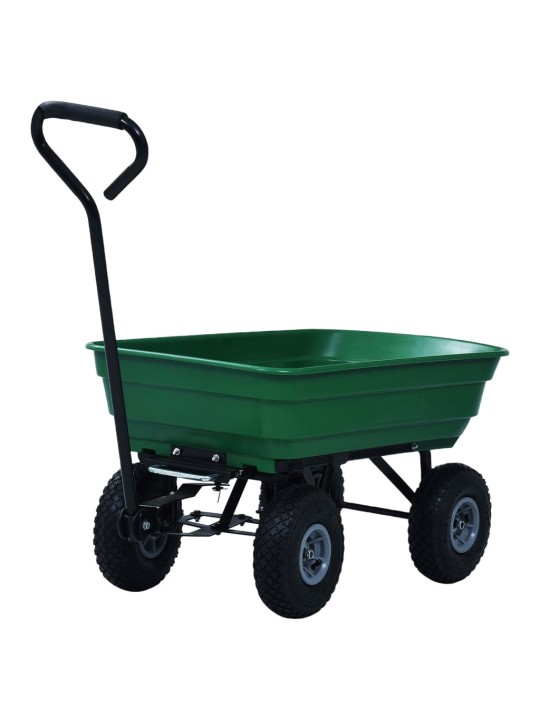 Dārza ratiņi, 300 kg, 75 l, zaļi