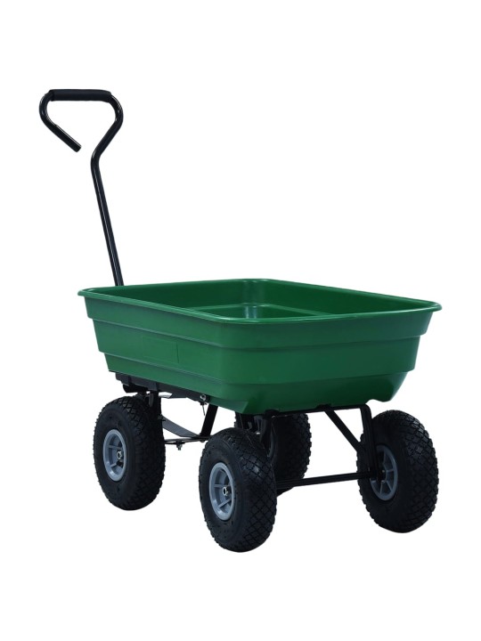 Dārza ratiņi, 300 kg, 75 l, zaļi