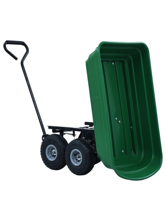 Dārza ratiņi, 300 kg, 75 l, zaļi