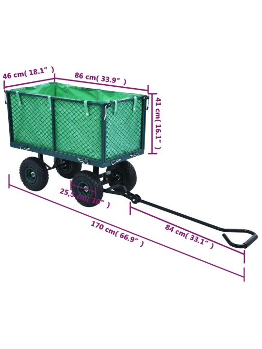 Dārza ratiņi, zaļi, 350 kg