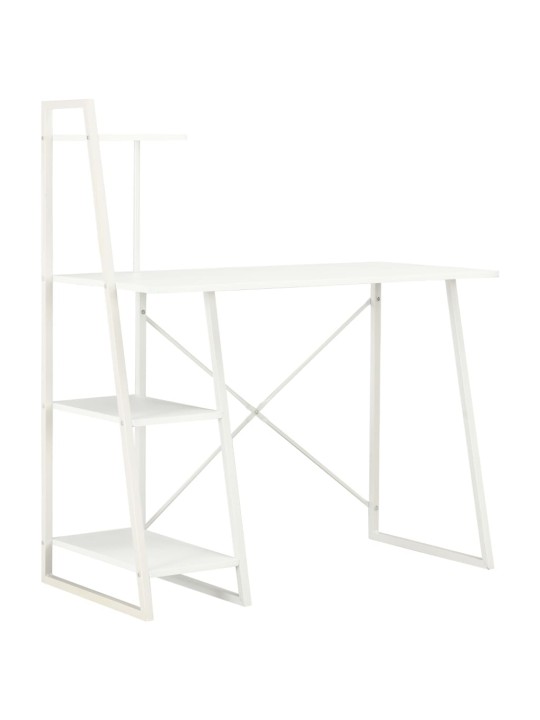Rakstāmgalds ar plauktiem, balts, 102x50x117 cm