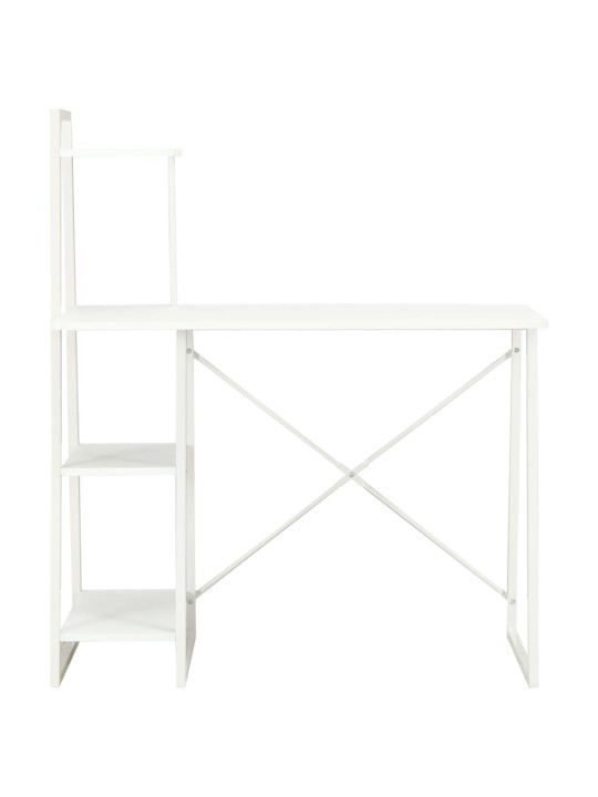 Rakstāmgalds ar plauktiem, balts, 102x50x117 cm