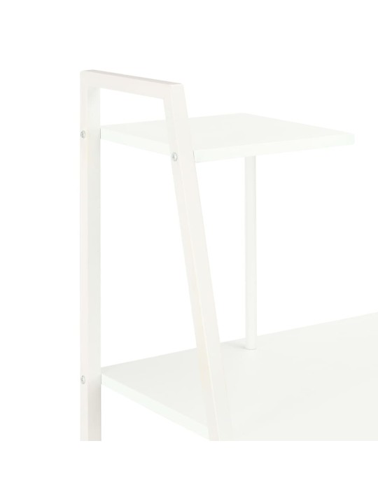 Rakstāmgalds ar plauktiem, balts, 102x50x117 cm