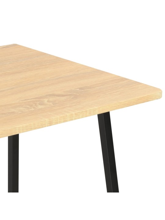Rakstāmgalds ar plauktiem, melns un ozolkoka, 102x50x117 cm
