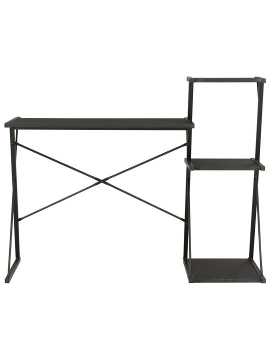Rakstāmgalds ar plauktu, 116x50x93 cm, melns