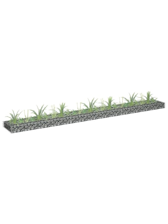 Gabions, augstā puķu kaste, cinkots tērauds, 270x30x10 cm