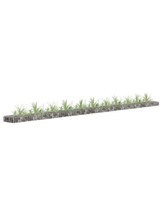 Gabions, augstā puķu kaste, cinkots tērauds, 450x30x10 cm