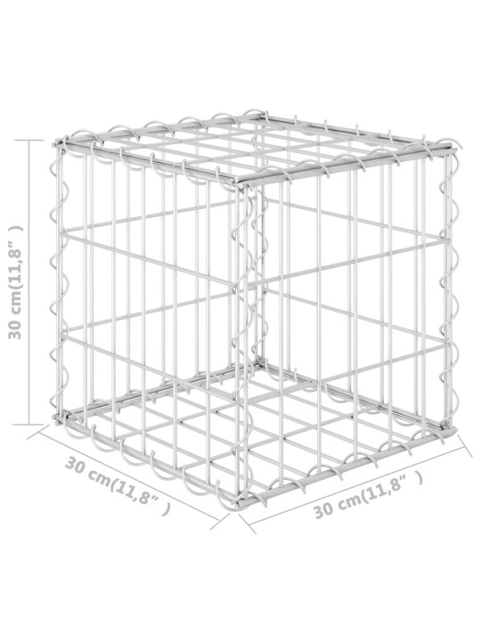 Gabions, augstā puķu kaste, tērauda stieple, 30x30x30 cm
