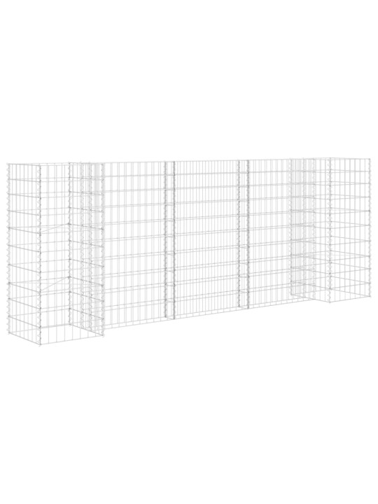 H-formas gabions, tērauda stieple, 260x40x100 cm