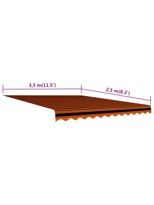 Markīzes jumts, oranžs ar brūnu, 350x250 cm