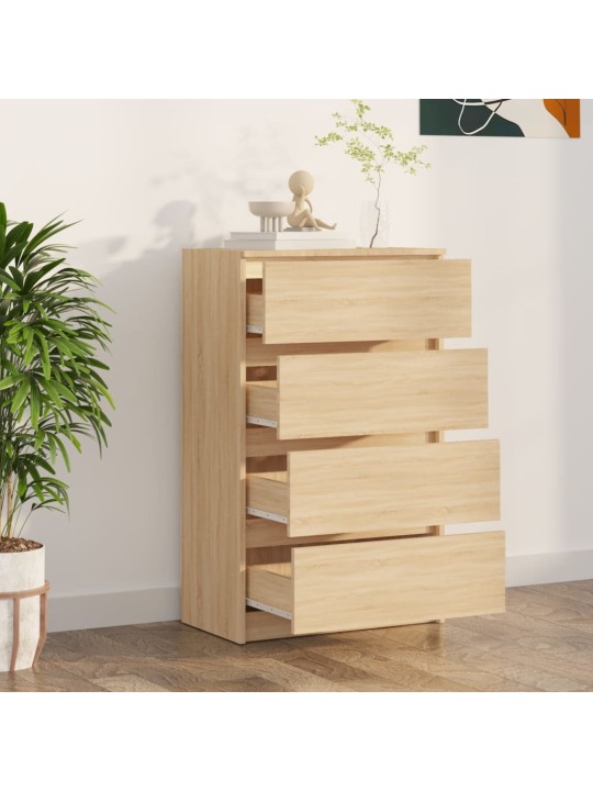 Kumode, ozolkoka krāsā, 60x35x98,5 cm, inženierijas koks