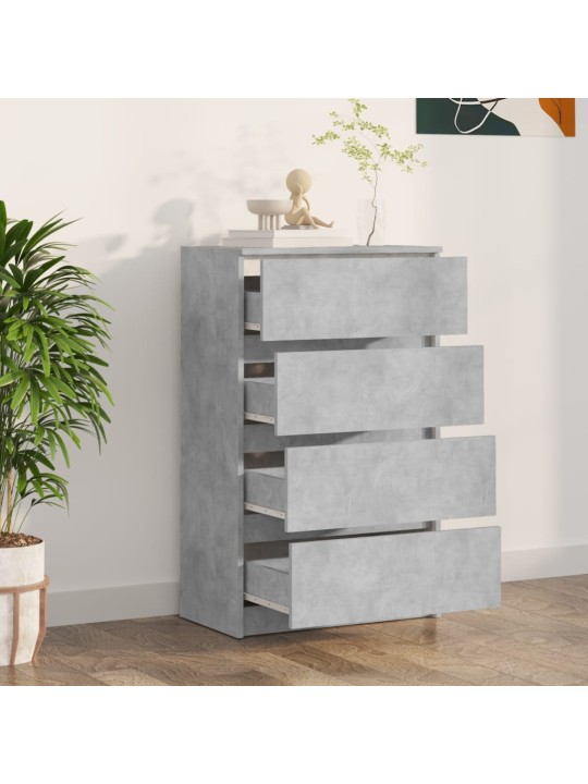 Kumode, betona pelēka, 60x35x98,5 cm, inženierijas koks