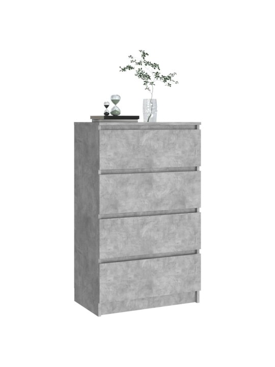 Kumode, betona pelēka, 60x35x98,5 cm, inženierijas koks