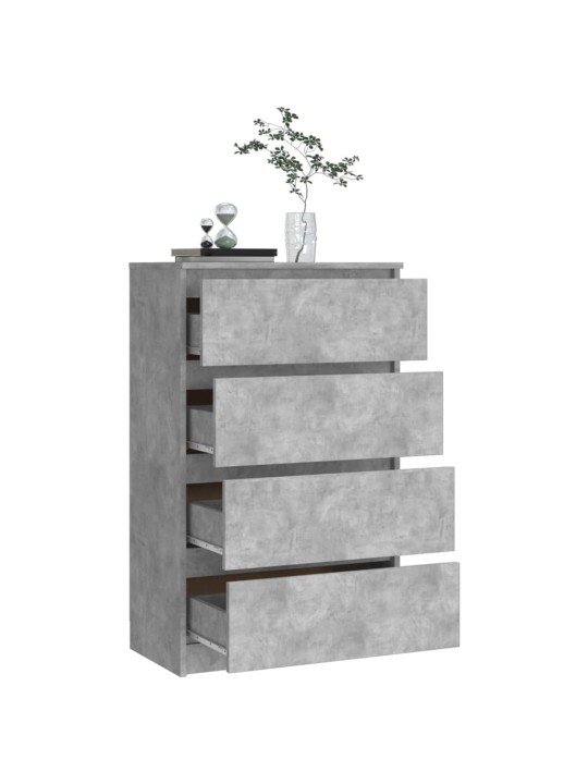 Kumode, betona pelēka, 60x35x98,5 cm, inženierijas koks