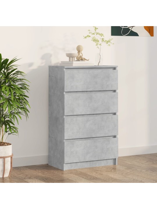 Kumode, betona pelēka, 60x35x98,5 cm, inženierijas koks