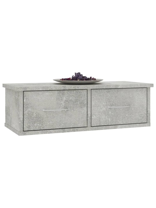Sienas atvilktņu plaukts pelēks 60x26x18,5 cm inženierijas koks