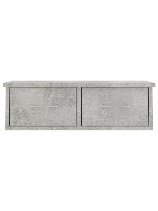 Sienas atvilktņu plaukts pelēks 60x26x18,5 cm inženierijas koks