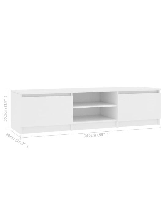 Tv skapītis, 140x40x35,5 cm, balts, inženierijas koks