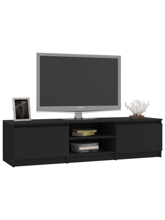 Tv skapītis, melns, 140x40x35,5 cm, inženierijas koks