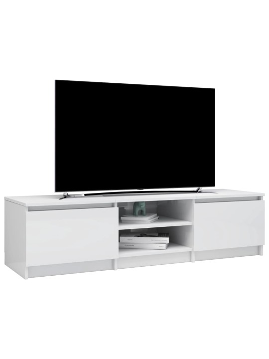 Tv skapītis, 140x40x35,5 cm, spīdīgi balts, inženierijas koks