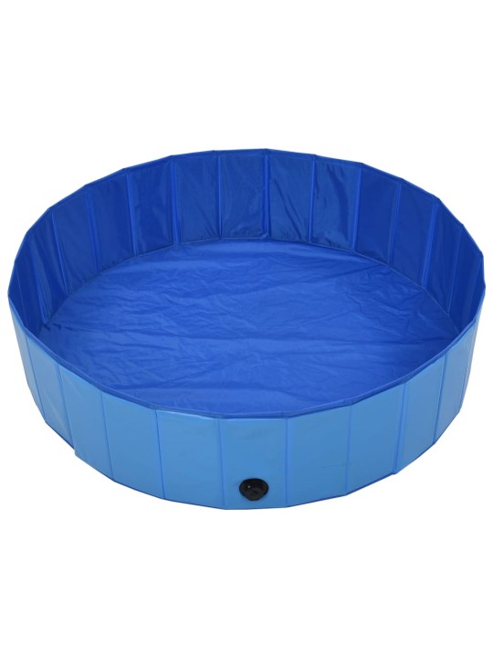Suņu baseins, salokāms, zils, 120x30 cm, pvc