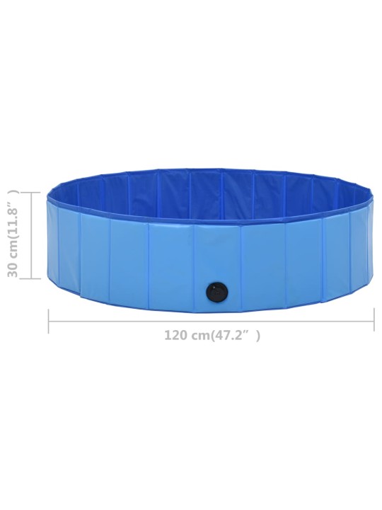 Suņu baseins, salokāms, zils, 120x30 cm, pvc