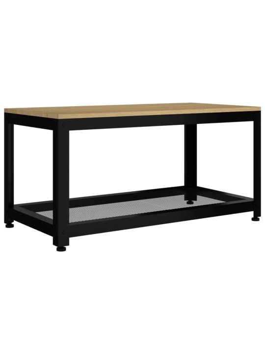 Kafijas galdiņš, 90x45x45 cm, mdf, dzelzs, gaiši brūns, melns