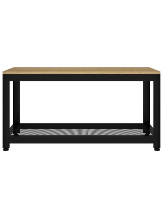 Kafijas galdiņš, 90x45x45 cm, mdf, dzelzs, gaiši brūns, melns