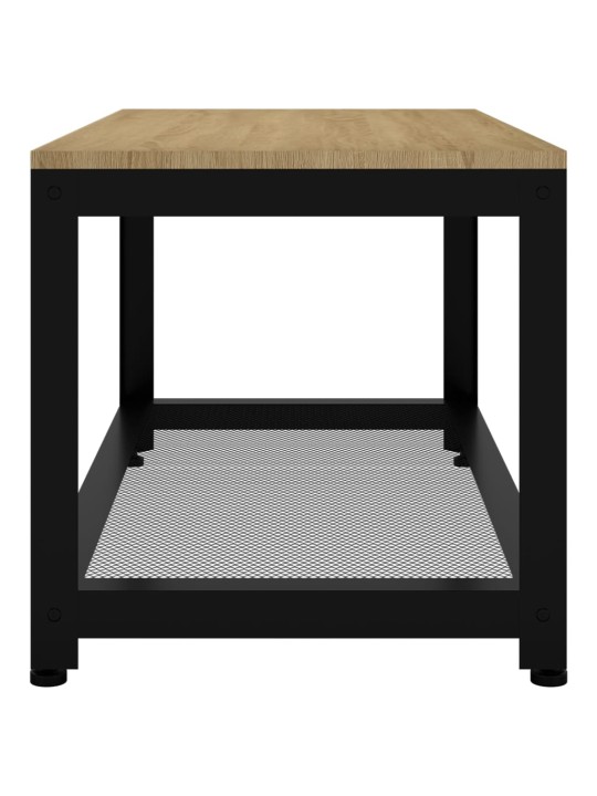 Kafijas galdiņš, 90x45x45 cm, mdf, dzelzs, gaiši brūns, melns