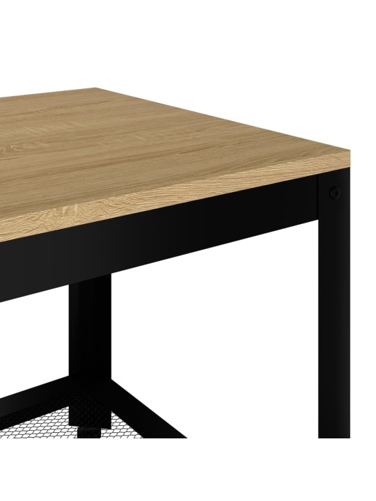Kafijas galdiņš, 90x45x45 cm, mdf, dzelzs, gaiši brūns, melns