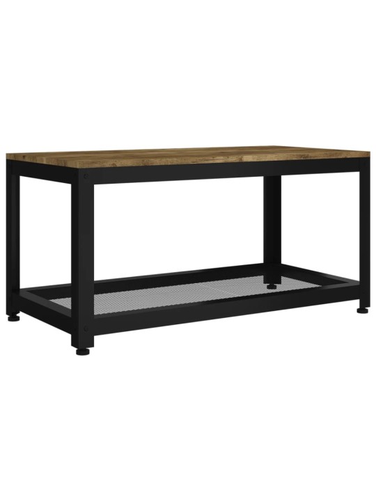 Kafijas galdiņš, 90x45x45 cm, mdf, dzelzs, tumši brūns, melns