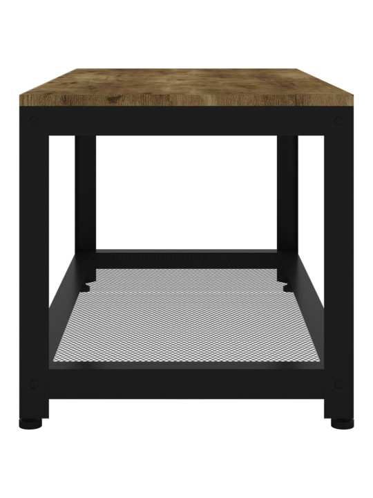 Kafijas galdiņš, 90x45x45 cm, mdf, dzelzs, tumši brūns, melns