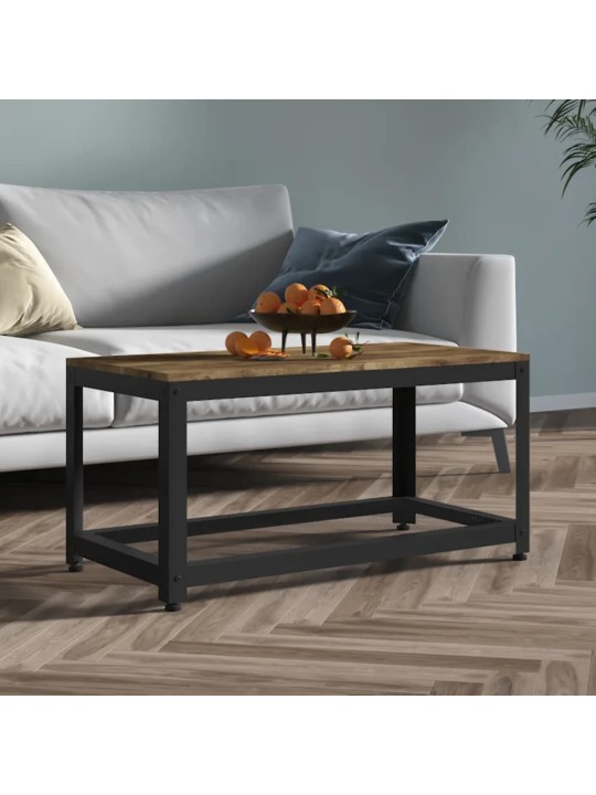 Kafijas galdiņš, 90x45x45 cm, mdf, dzelzs, tumši brūns, melns