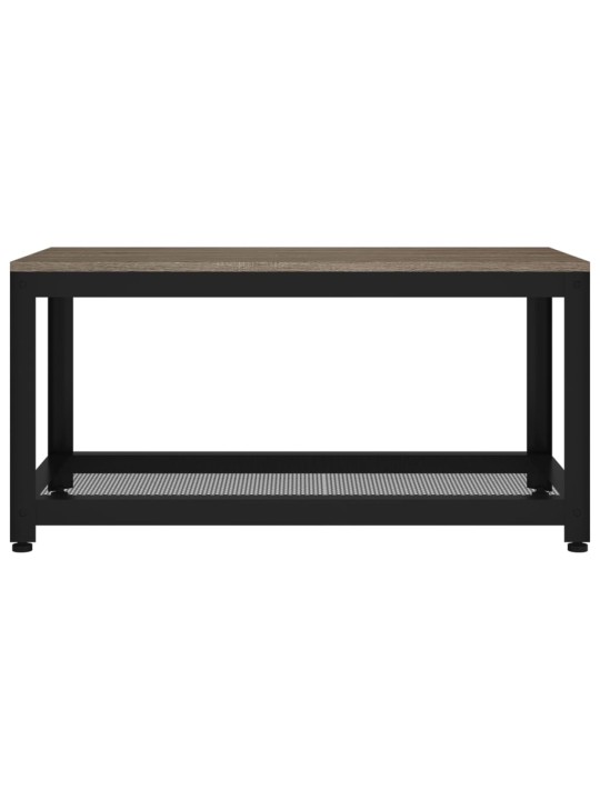 Kafijas galdiņš, melns un pelēks, 90x45x45 cm, mdf un dzelzs