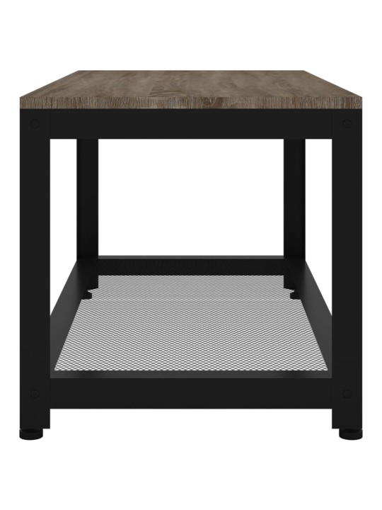 Kafijas galdiņš, melns un pelēks, 90x45x45 cm, mdf un dzelzs