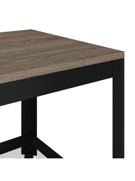 Kafijas galdiņš, melns un pelēks, 90x45x45 cm, mdf un dzelzs