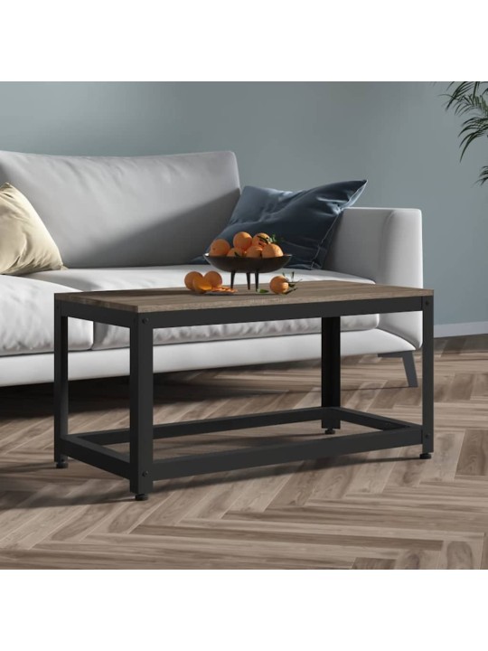 Kafijas galdiņš, melns un pelēks, 90x45x45 cm, mdf un dzelzs