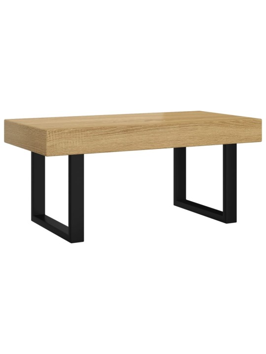 Kafijas galdiņš, 90x45x40 cm, mdf, dzelzs, gaiši brūns, melns