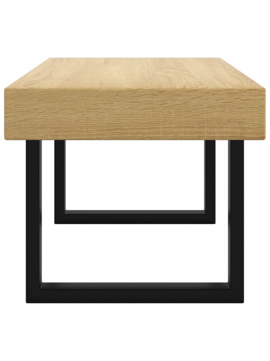 Kafijas galdiņš, 90x45x40 cm, mdf, dzelzs, gaiši brūns, melns